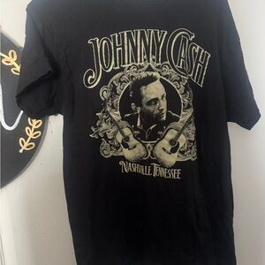 Ash Johnny Cash Graphic Tee - Black with Cream Print